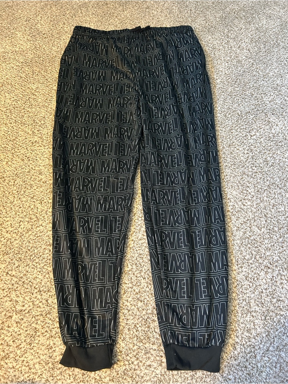 Marvel Black Graphic Logo Jogger Sweatpants